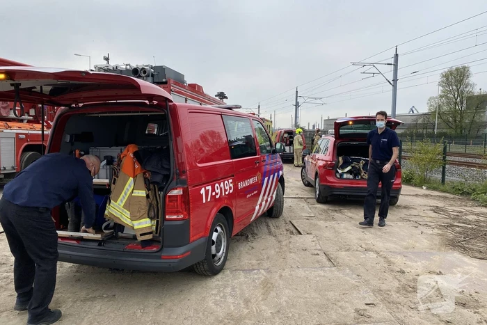 Goederentrein in Botlektunnel in brand