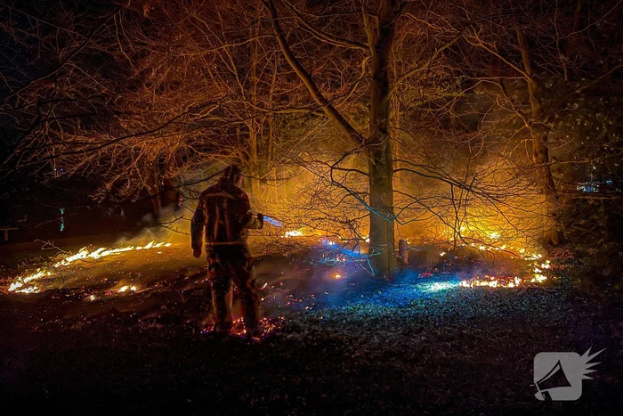 Stuk heide gaat in vlammen op