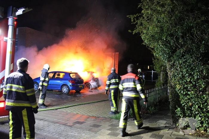 Geparkeerde auto verwoest door brand