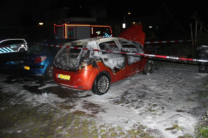 Geparkeerde auto verwoest door brand