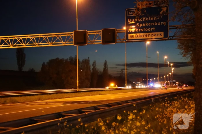Tesla botst op vangrail