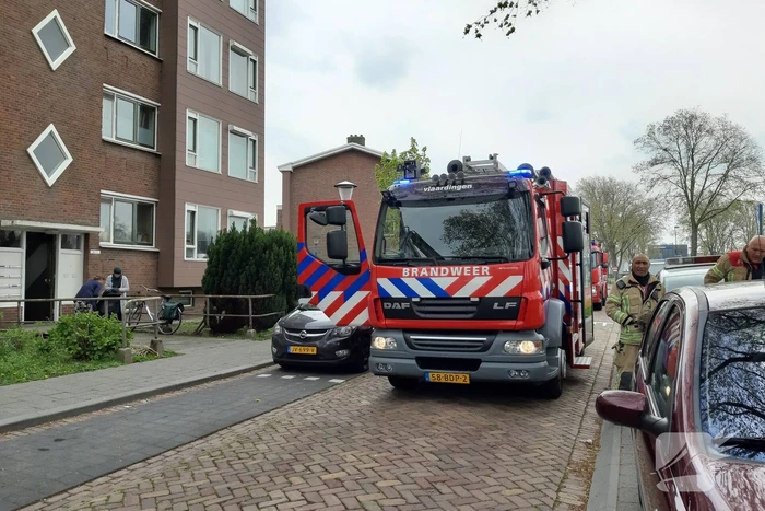 Brand in portiekflat snel geblust