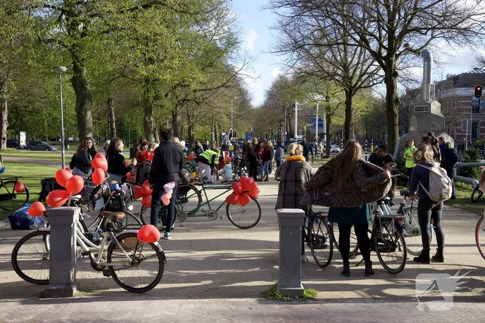 Fietsprotest tegen Corona maatregelen