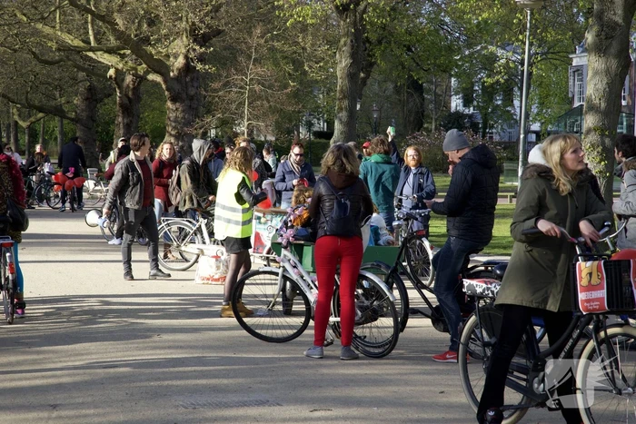 Fietsprotest tegen Corona maatregelen