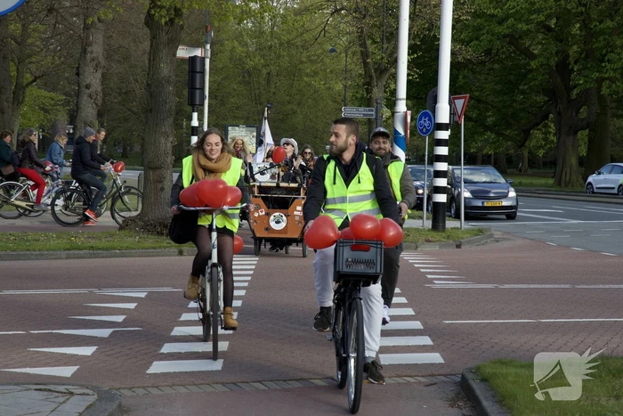 Fietsprotest tegen Corona maatregelen