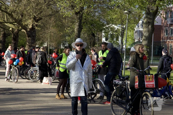 Fietsprotest tegen Corona maatregelen