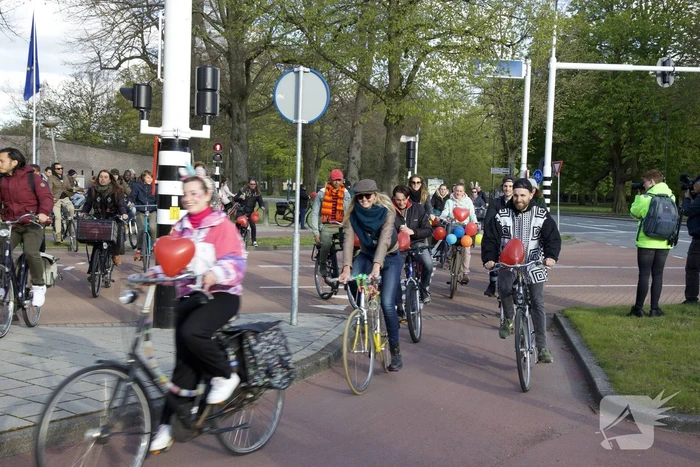Fietsprotest tegen Corona maatregelen
