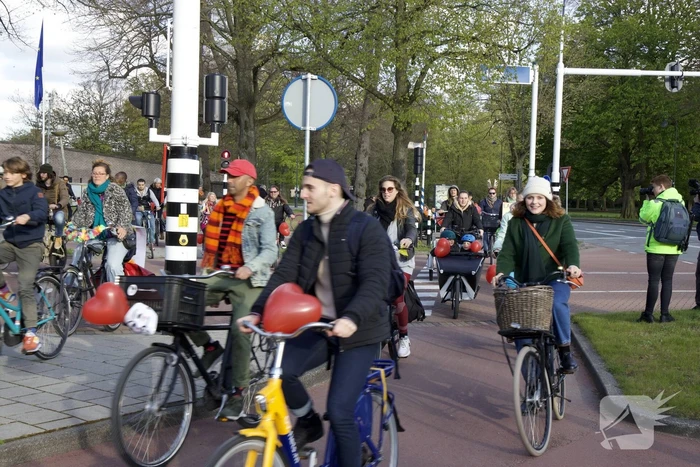 Fietsprotest tegen Corona maatregelen