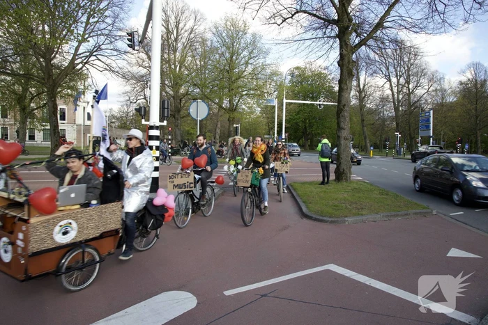 Fietsprotest tegen Corona maatregelen