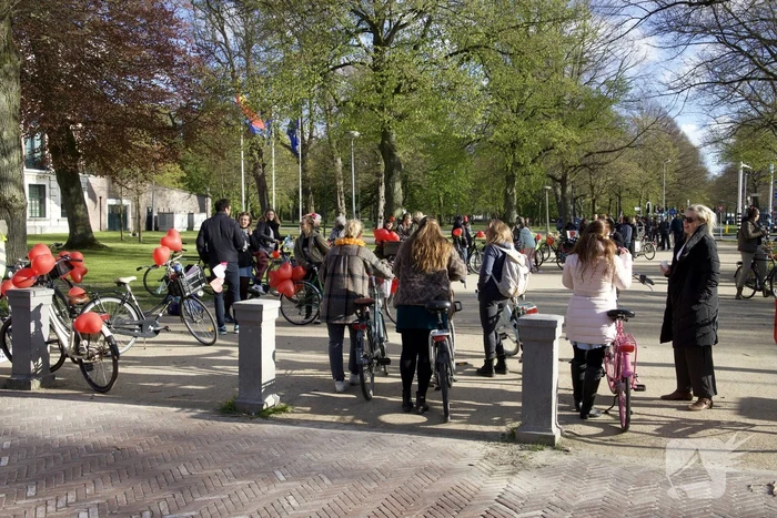 Fietsprotest tegen Corona maatregelen