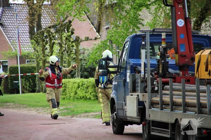 Gasleiding geraakt bij graafwerkzaamheden