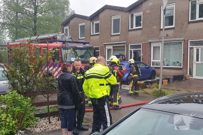 Hevige brand in woning