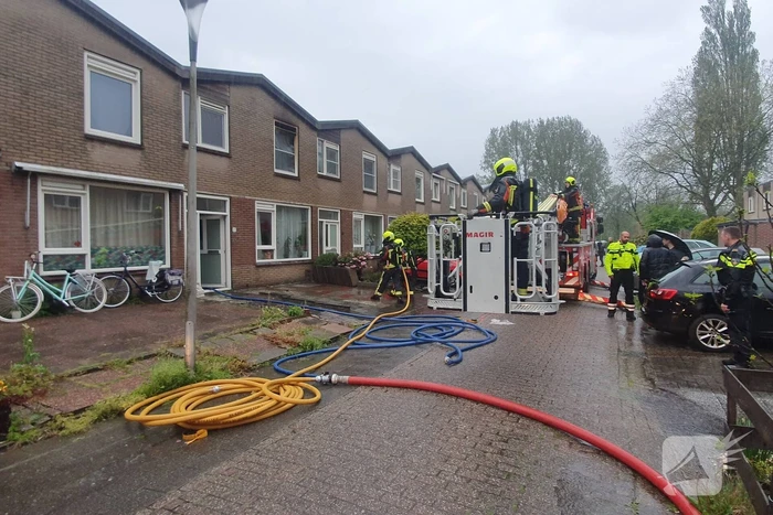 Hevige brand in woning