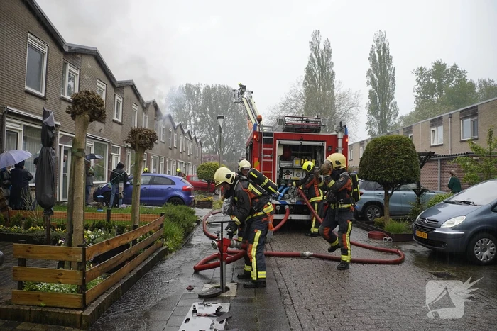 Hevige brand in woning