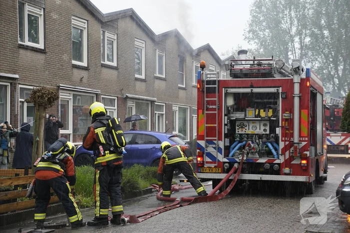 Hevige brand in woning