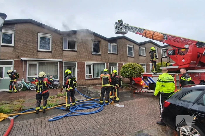 Hevige brand in woning