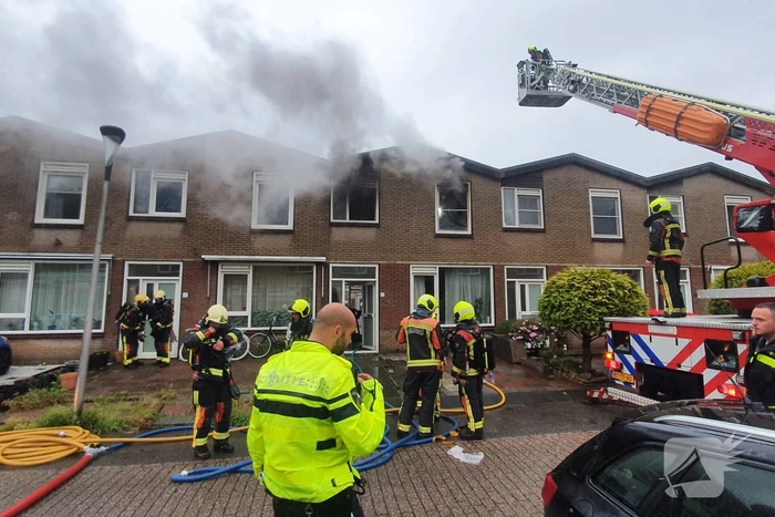 Hevige brand in woning