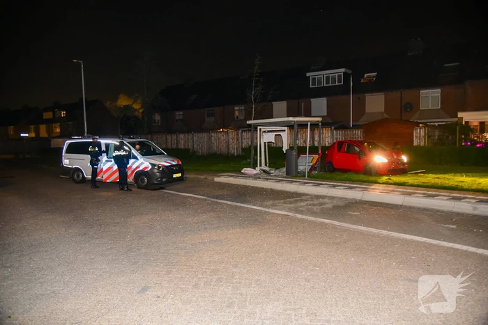 Personenauto botst in bushok