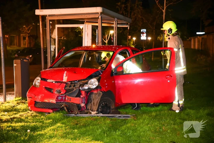 Personenauto botst in bushok