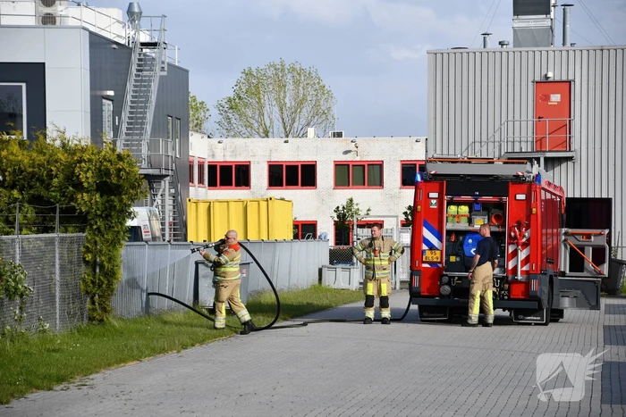 Bouwmateriaal in brand