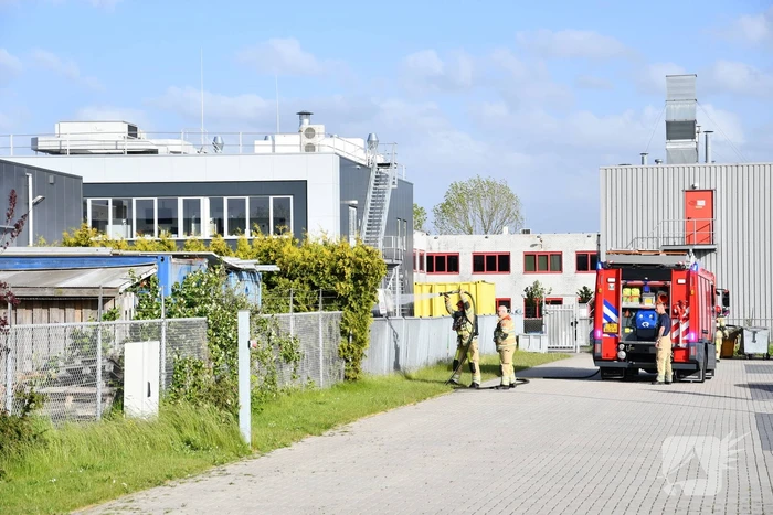 Bouwmateriaal in brand