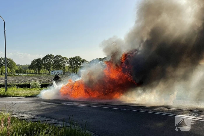 Personenauto volledig uitgebrand