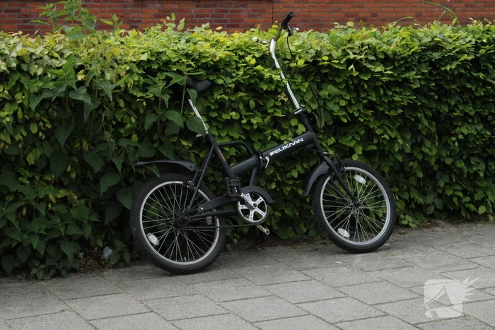Man onderuit met vouwfiets