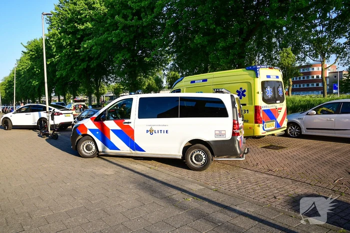 Persoon ten val met elektrische step