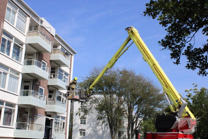 Vogel gered met brandweer hoogwerker