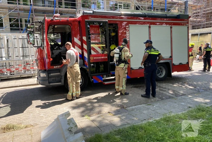 Keuken van flatwoning vat vlam