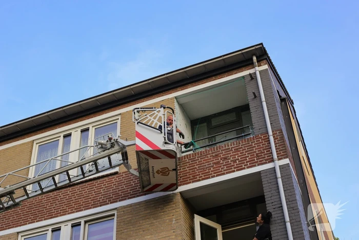 Brandweer haalt duif uit net