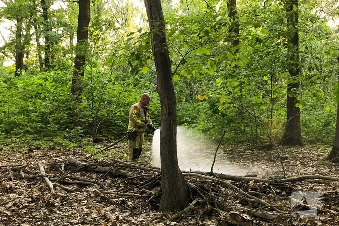Brandweer blust twee buitenbranden in bos