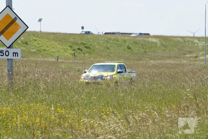 Ongeval tussen personenauto en caravan