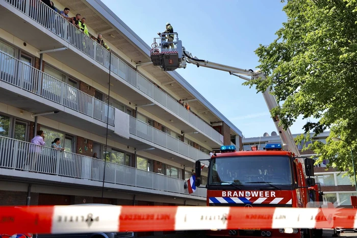 Brand op derde verdieping in flatwoning