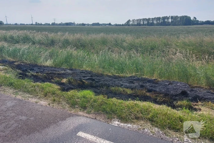Buurtbewoners blussen bermbrand