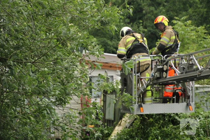 Brandweer verwijdert gevaarlijk staande boom
