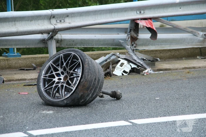 Sportwagen total-loss door eenzijdig ongeval