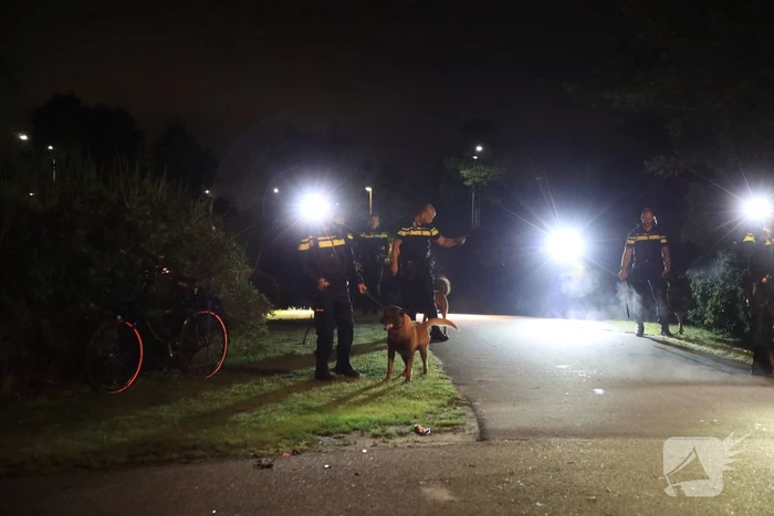 Mobiele Eenheid veegt park in Corlaer