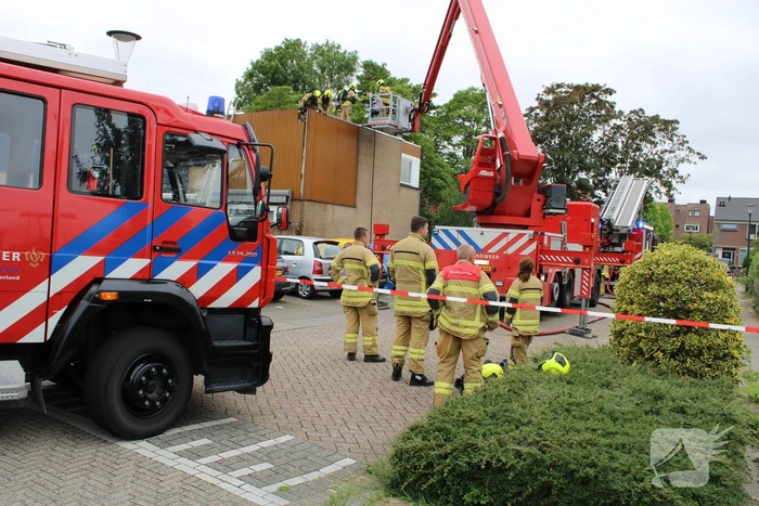 Brand op dak van woning door werkzaamheden