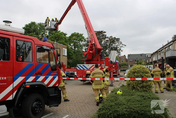 Brand op dak van woning door werkzaamheden