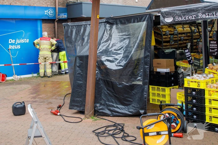 Markt zonder stroom na brand in elektriciteitskast