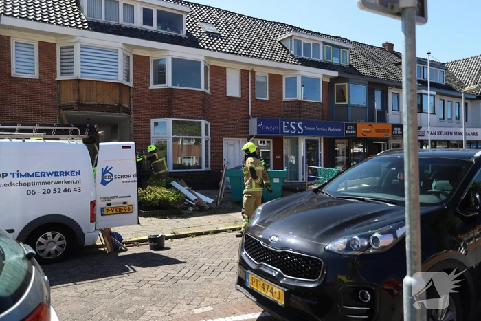 Voorgevel woning deels ingestort bij werkzaamheden