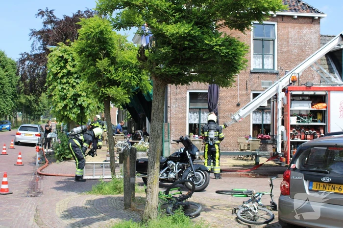 Brand in keuken van eetcafé