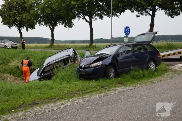 Auto in de sloot na ongeval