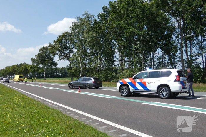 Motorrijder gewond bij botsing op camper