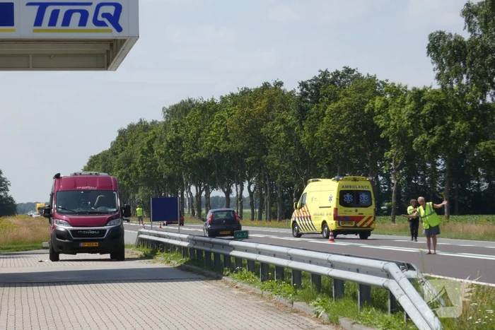 Motorrijder gewond bij botsing op camper