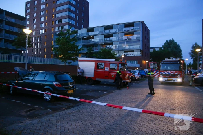 Brand in motorcompartiment van auto