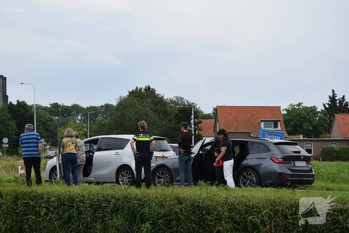 Rijstrook afgesloten na kop-staart botsing