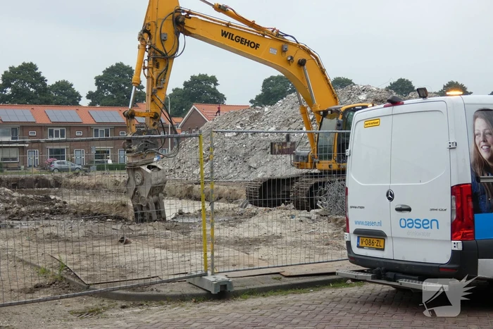 Waterleiding geraakt bij sloopwerkzaamheden bouwterrein