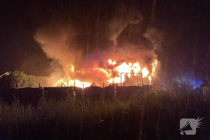 Kalven gered bij grote brand